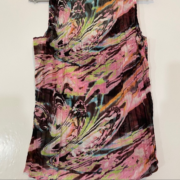 Alberto Makali Multi color crinkle tank top Large - Picture 4 of 4